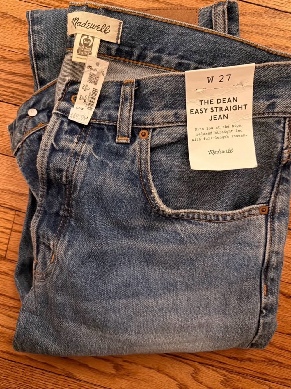 Madewell Men's Straight Jeans in Light Blue Denim